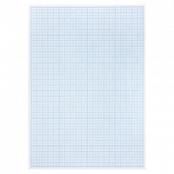 Бумага масштабно-координатная (миллиметровая), папка, А4, голубая, 20 листов, ПЛОТНАЯ 80 г/м2, STAFF, 113485