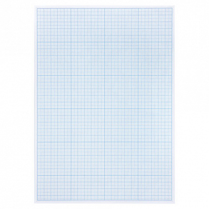Бумага масштабно-координатная (миллиметровая), папка, А4, голубая, 20 листов, ПЛОТНАЯ 80 г/м2, STAFF, 113485