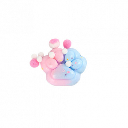 Игрушка-антистресс "ЦВЕТНАЯ КОШАЧЬЯ ЛАПКА С ПОМПОНАМИ", 7х6 см, ассорти 4 вида, дисплей, JOLLY JOT (ДЖОЛЛИ ДЖОТ), 665770