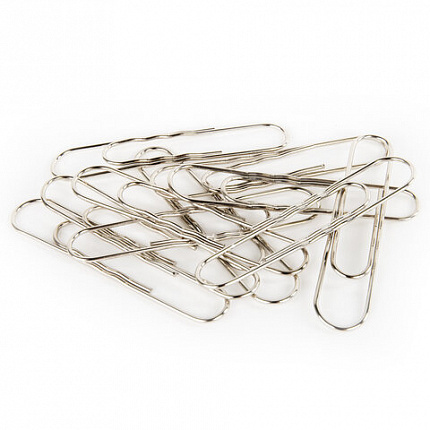 Скрепки большие 78 мм, BRAUBERG, никелированные, гофрированные, 50 шт., в картонной коробке, 270450