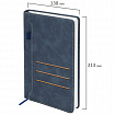 Ежедневник недатированный А5 138х213 мм, BRAUBERG "Slot", под кожу, держатель для ручки, 160 листов, синий, 116607