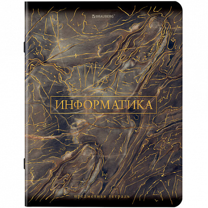 Тетради предметные, КОМПЛЕКТ 12 ПРЕДМЕТОВ, 48 л., SoftTouch, фольга, BRAUBERG, "MARBLE", 404326