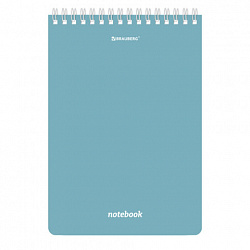 Блокнот А5 146х206 мм, 80 л., гребень, подложка, клетка, кросс-серия "МОРАНДИ", 4 цвета, BRAUBERG, 118553