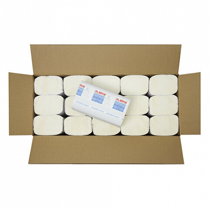 Полотенца бумажные 200 шт., LAIMA (H3) UNIVERSAL WHITE, 1-слойные, белые, КОМПЛЕКТ 15 пачек, 23x20,5, V-сложение, 111342