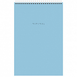 Блокнот БОЛЬШОЙ ФОРМАТ А4 200х290 мм, 80 л., гребень, подложка, клетка, BRAUBERG "Minimal Pastel", 116425