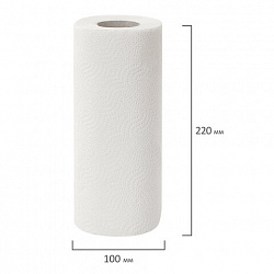 Полотенца бумажные 2-х слойные, спайка 8 рулонов (8х13 м), ЛЮБАША ECO, 114743