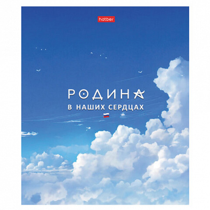 Тетрадь А5 48л. HATBER скоба, клетка, обложка картон, Я люблю Россию (микс в спайке), 088671, 48Т5В1