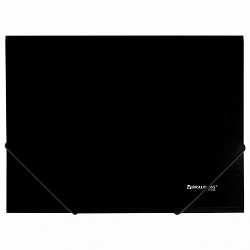 Папка на резинках А4 BRAUBERG UNIVERSAL, черная, до 300 листов, 0,5 мм, 273038