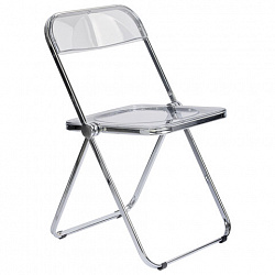 Стул складной прозрачный BRABIX "Glam CF-020", хромированный каркас, пластик, 533245