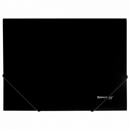 Папка на резинках А4 BRAUBERG UNIVERSAL, черная, до 300 листов, 0,5 мм, 273038