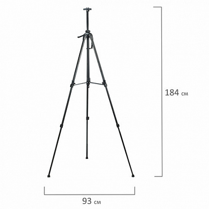 Мольберт-тренога металлический переносной, телескопический, 93х184х83 см, чехол, BRAUBERG ART, 192265