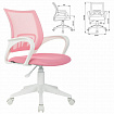 Кресло BRABIX "Fly MG-396W", с подлокотниками, пластик белый, сетка, розовое, 533008