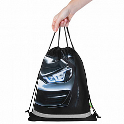 Мешок для обуви BRAUBERG KIDS, светоотражающая полоса, 46х36 см, "Dark car", 273439