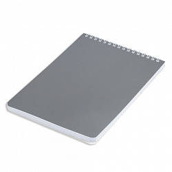 Блокнот А5 146х205 мм, 60 л., гребень, перфорация на отрыв, лакированный, BRAUBERG, "Серебро", 111273