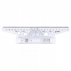 Линейка с роликом (рейсшина) 22 см, металлический ролик, картонная коробка, STAFF, 210869