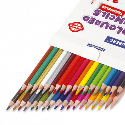 Карандаши цветные BRAUBERG PREMIUM, 36 цветов, трехгранные, грифель 3,3 мм, 181654