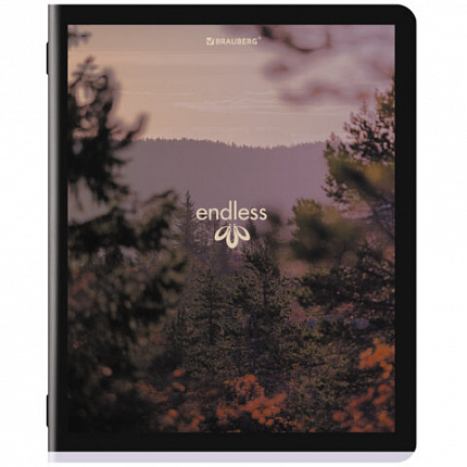 Тетрадь А5, 48 л., BRAUBERG, скоба, клетка, матовая ламинация, "Природа", (микс в спайке), 405337