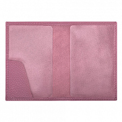 Обложка для паспорта натуральная кожа флоттер, кожаный уголок, пудрово-розовая, BRAUBERG, 238861