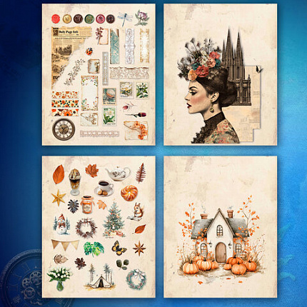 Стикербук для скрапбукинга А5, 6 листов, 150 цветных стикеров, на скрепке, BRAUBERG, "Эстетика", 666051