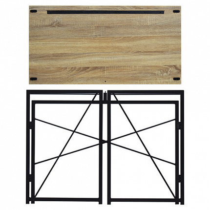 Стол на металлокаркасе BRABIX "LOFT CD-002", 1000х500х750 мм, складной, цвет дуб натуральный, 641214