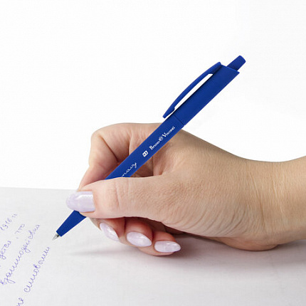 Ручка шариковая автоматическая BRUNO VISCONTI "SlimClick NAVY", СИНЯЯ, линия 0,4 мм, 20-0419