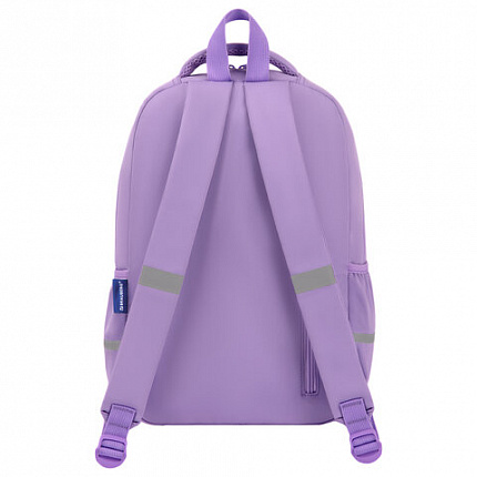 Рюкзак BRAUBERG STYLE, 2 отделения, 4 кармана, "Всем привет!", сиреневый, 40х26х15 см, 274411