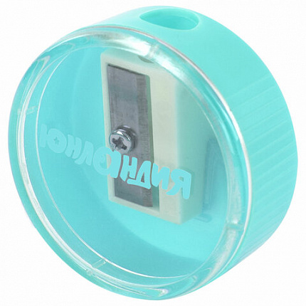 Точилка с контейнером ЮНЛАНДИЯ "ШАРИК ПАСТЕЛЬ", пастельные цвета ассорти, 272509