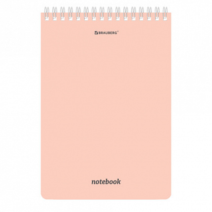 Блокнот А5 146х206мм, 80л, гребень, картон, клетка, BRAUBERG, КС МОРАНДИ, 118553