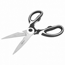 Ножницы кухонные DASWERK (ДАСВЕРК), 210 мм, с орехоколом, открывашкой, футляром для лезвий, 608904