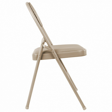 Стул складной BRABIX "Golf Plus CF-003 Комфорт", бежевый каркас, кожзам бежевый, 531567