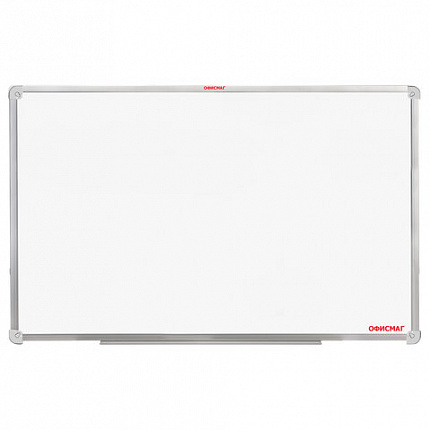 Доска магнитно-маркерная 60х90 см, алюминиевая рамка, ГАРАНТИЯ 10 ЛЕТ, РОССИЯ, ОФИСМАГ, 236446