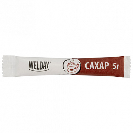 Сахар порционный OFFICE-BOX WELDAY (ВЭЛДЭЙ) в стиках по 5 г, 200 штук, 1 кг, 624095