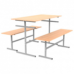 Скамья на 3 места "ССТ 1500", 1500х300х420 мм, каркас металл, сиденье ЛДСП бук