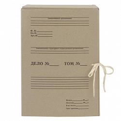 Короб архивный STAFF, 150 мм, переплетный картон, 2 хлопчатобумажные завязки, до 1400 листов, 110931