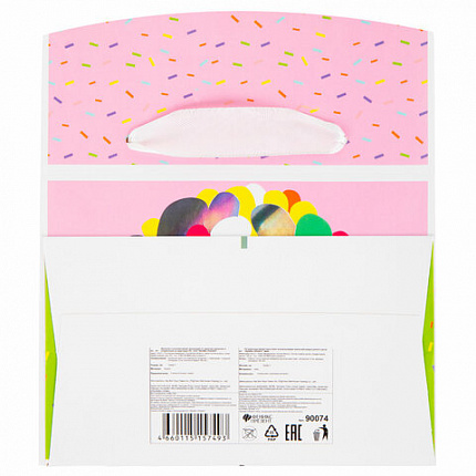 Пакет-коробка подарочный (1 штука) ассорти "Happy Birthday"/"Цветок", глиттер/тиснение фольгой, ламинация 15х9х11 см, 81273, 90074, 81273