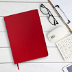 Блокнот БОЛЬШОЙ ФОРМАТ (200х252 мм) В5, BRAUBERG "Income", кожзам, 128 л., клетка, красный, 125205