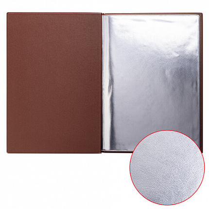 Папка "Меню" на трех винтах, с 10 файлами, 220х320 мм, коричневая, "ДПС", 2273.М-104