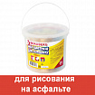 Мел в ведерке для рисования на асфальте 20 штук, 5 цветов, цветной круглый, BRAUBERG, 223557