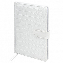 Еженедельник датированный 2026 А5 145х215 мм, BRAUBERG "Party", под кожу, белый, 117179