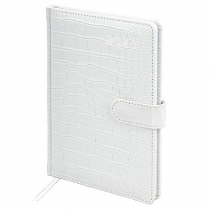 Еженедельник датированный 2026 А5 145х215 мм, BRAUBERG "Party", под кожу, белый, 117179