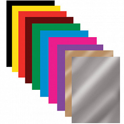 Цветная бумага А4 мелованная (глянцевая), ВОЛШЕБНАЯ, 10 листов 10 цветов, на скобе, BRAUBERG, 200х275 мм, "Зайчата", 129926