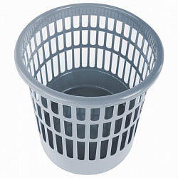 Корзина для бумаг STAFF "Basic" сетчатая, 9,5 л, серая, 237916