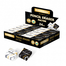 Ластик BRAUBERG "MARBLE", 34х34х11 мм, квадратный, экологичный ПВХ, ассорти, 272726