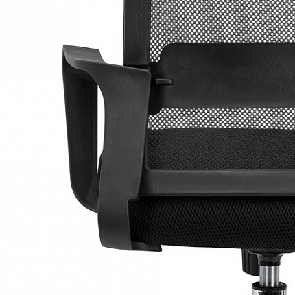 Кресло CROMEX (КРОМЕКС) "Debut CH-697", ХРОМ, с подлокотниками, механизм качания, сетка/ткань TW, черное, 533068