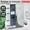 Тетрадь на кольцах А5 (180х220 мм), 80 листов, под кожу, клетка, BRAUBERG VISTA, Infinite way, 112132