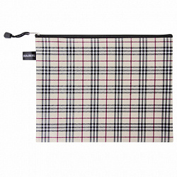 Папка-конверт СУПЕР КОМПЛЕКТ на молнии, 6 штук (А4 - 2 шт., А5 - 4 шт.), ткань в клетку, BRAUBERG, 271350