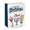 Пакет подарочный (1 штука) 18х10х23 см (M), "Happy Birthday", ассорти, глиттер, фольга, ЗОЛОТАЯ СКАЗКА, 700806