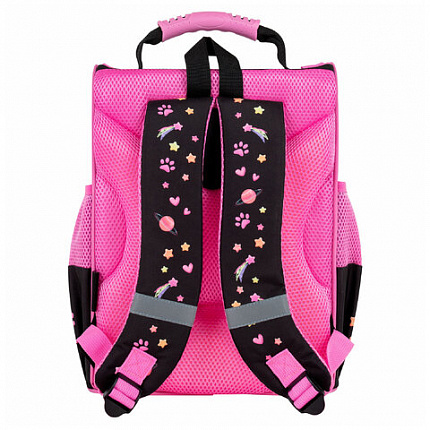 Ранец ПИФАГОР BASIC, 1 отделение, 3 кармана, эргономичная спинка, "Dark kitten", 35х28х18 см, 273134