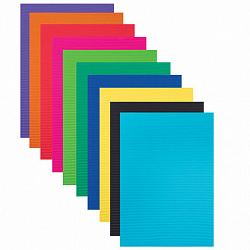 Картон цветной А4, ГОФРИРОВАННЫЙ, 10 листов, 10 цветов, 180 г/м2, ОСТРОВ СОКРОВИЩ, 129878