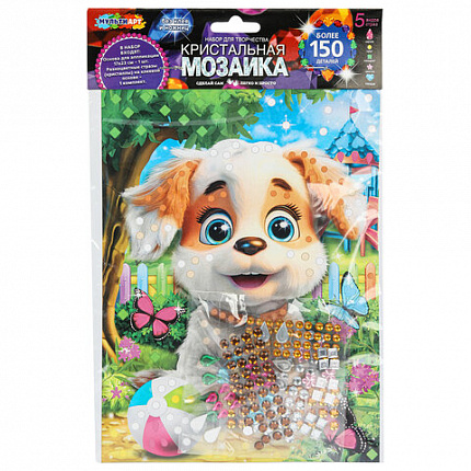 Алмазная мозаика детская АССОРТИ 10 видов, 17х23 см, на картоне, МУЛЬТИ АРТ, 5940
